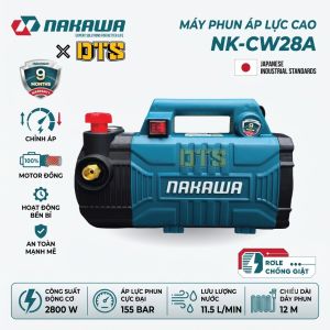 Máy rửa xe cao áp 2800W NAKAWA NK-CW28A có chỉnh áp mô tơ từ xịt điều hòa sân vườn rơ le chống giật
