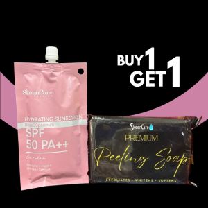 Buy 1 Get 1 Hydrating Sunscreen SPF50 PA++ & Premium Peeling Soap