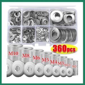 360pcs ring plat stainless steel / ring baut oli washer M2 - M10 with BOX