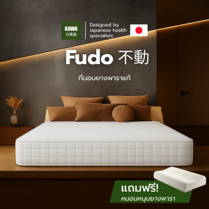 Kawa ที่นอนยางพารา Fudo ช่วยลดอาการปวดหลัง ที่นอนแน่นสบาย Hybrid แถมหมอนยางพาราแท้ [สีขาว]