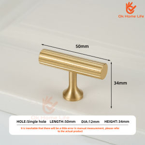 Bedroom Pulls Kitchen Cabinet Door Handle Pull Solid Brass Furniture Handles T-bar