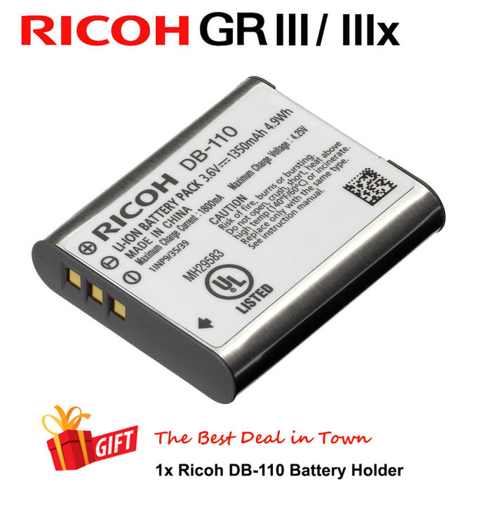 Original Ricoh DB-110 Rechargeable Li-Ion Battery (for Ricoh GR III ...