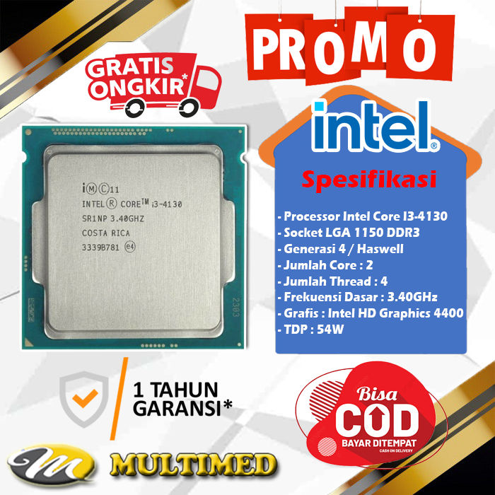 Socket 1150 Core I3 4130 Socket Processor Intel Core I3 4130 I3