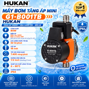 Máy Bơm Tăng Áp Mini HUKAN G1-B001TB – Máy Bơm Nước Tăng Áp Gia Đình Nhỏ Gọn Tiện Dụng