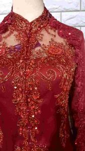 Set Kebaya Akad Nikah Maroon & Kebaya Payet Modern Termurah