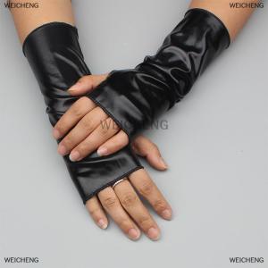 [COD] WEICHENG Fashion Gloves Short Gloves Gloss PU Leather Dress Up Gloves For Valentines Day
