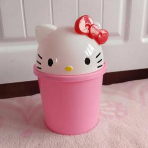 Christmas Gift Halloween Sanrio Kawaii Hello Kitty Desktop Trash Can Anime Cartoon Home Fashion Creative Bedroom Bathroom Thickened Covered Paper Basket