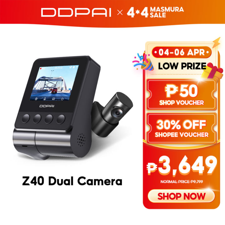 DDPAI Z40 Dash Cam 3K Dual Camera 1944p HD GPS Car Dashcam 140° 24