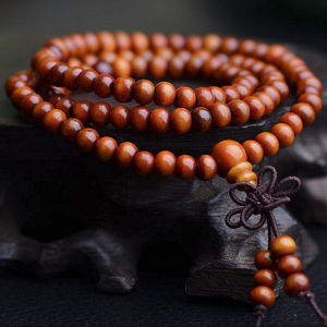 [haoh] Sandalwood Tibetan Buddhism Mala Sandal Prayer Beads 108 Beads Bracelet Necklace