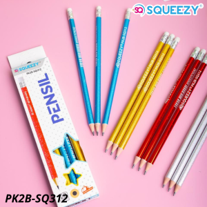 Pencil Pensil 2B Squeezy 1 Box isi 12 Pcs / Pinsil 2B PK2B-SQ301