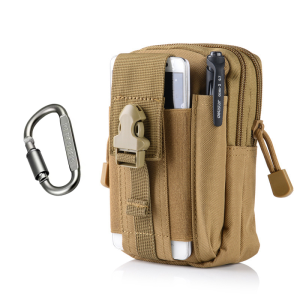 Tactical Waist Pouch Molle Tool Pouch EDC Utility Gadget Outdoor Hiking Phone Holder Belt Pack with D Shaped Carabiner Belt Bag for Men Women