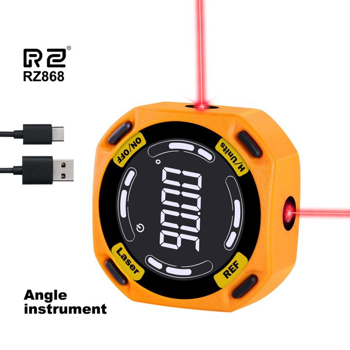 RZ Laser Angle Finder Digital Inclinometer 3In1 Line Protractor 4X90