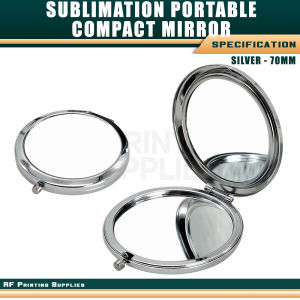 RF Printing - Portable Mini Silver Mirror 2.4 Compact for Sublimation Gifts