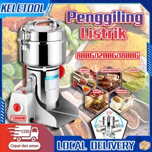Penggiling Listrik 1800g Kecepatan Tinggi 28000 RPM Penggiling Gandum Rempah Bubuk Tepung Stainless Steel Food Grade bumbu blender bumbu dapur Blender Obat Penggiling Kopi Elektrik Mini Coffee Machine Grinder Elektrik Grinder Herbal Biji Kacang