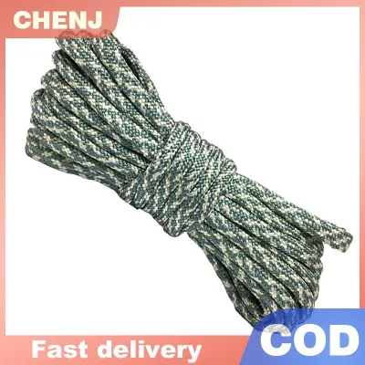 CHENJ เชือกพาราคอร์ด550ยาว10เมตรมี7คอร์ Dia.4mm สำหรับตั้งแคมป์กลางแจ้งมีสายคล้องคอเพื่อความอยู่รอดเชือกร่มชูชีพอุปกรณ์เสริมสำหรับเต็นท์เดินป่ากำไลข้อมือ