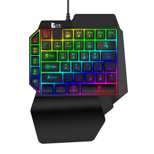 39 Key Mechanical Keyboard Gaming RGB USB Wired Mouse Gamer Keypad Backlight Game Controller For Gamer Tablet PC Laptop