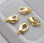 Us gold 10k 14k Crab Lock Clasp Spring Clip DIY Lobster Lock Elegant 10k Gold Round Lock - Crab & Mosquito Lock Clasp - Non-Tarnished Hypoallergenic for DIY Jewelry Makings