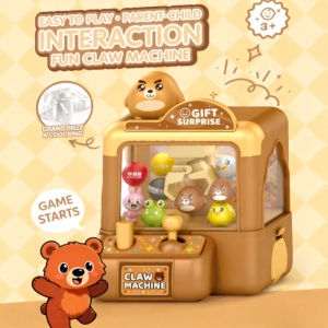 Mini Claw Machine Toy Capsule Catcher with Small Beads Ball Catch Game Fun Birthday Gift for Kids