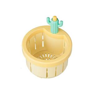 ชั้นตัวกรองขยะที่กรองอ่างครัวรูปกระบองเพชรการ์ตูนตะกร้าระบายน้ำซิงค์ตะกร้าสะเด็ดน้ำอเนกประสงค์