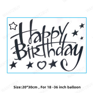 18-36 inch DIY Happy Birthday BOBO Balloon Belon Sticker Love You Sticker Wedding Birthday Party Decoration 生日快乐波波球贴纸装饰