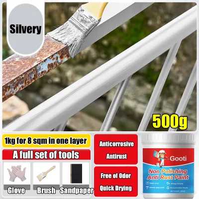2 IN 1 Metal Primer Paint Anti-rust Paint Metal Steel Stainless Metallic Rust Converter Remover Home Outdoor Coating