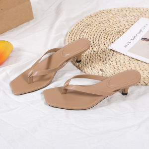 Free Shipping Stylish Outdoor Flip-Flops For Women Spring Toe-Post Sandals Niche High-Heel Style New Design WomenS Thin-Heeled Sandals