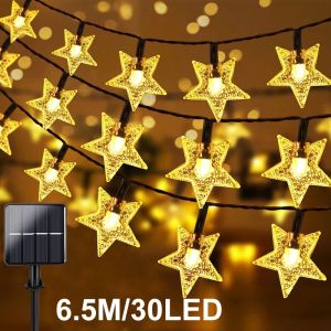Keycool 12M 100LED Solar Star String Lights Christmas Lights Party Garden Decor Waterproof Tent Lights