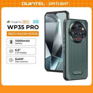 Oukitel WP35 PRO Rugged Smartphone 5G 11000mAh 36GB+512GB 6.6" 2.4K Display Andiron 14 64 MP NFC Cell Phone