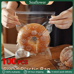 【12 hours delivery】100Pcs Self-adhesive Bread Plastic Bag DIY Birthday Cookie Doughnut Pastry Toast Packaging Bags