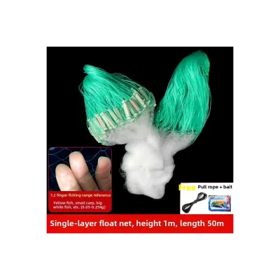 【In-demand】 Single Layer Fish Net Small Fish Net Fishing Net White Strip Net Carp Net Hanging Net for Catching Fish Outdoor Camping Gear