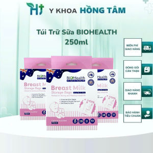 Túi Trữ Sữa BIOHEALTH (250ml) Tiệt Trùng 100% Hoàn Toàn Không Chứa BPA Đạt Tiêu Chuẩn FDA