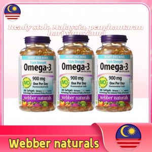 【EPX-2027】Webber Naturals Omega-3 Fish Oil Triple Potency | 200 Softgels | Untuk Keseimbangan Kolesterol Kesihatan Kardiovaskular & Kecergasan Mental Harian