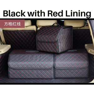 [SG Seller] Car Foldable leather Storage box Home Trunk bag Boot Organiser Collapsible Holder