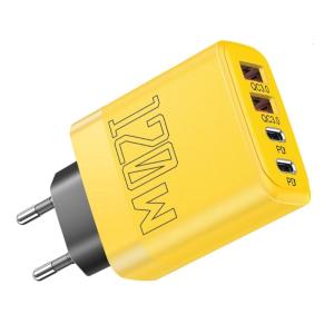 Travel Plug Adapter 120W Double PD & Double USB Port Rapid Charging Block 4 Port EU Plug Type C USB Fast Power Adapter