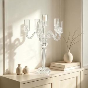 Sacesr Simple Candle Holders Party Table Six Candles Lucency Candle Holders Wedding Celebration Candelabrum Aesthetic Home Decoration M2Y9R