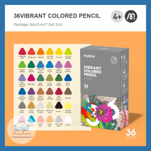 (36PCS Vibrant Coloured Pencil) Mideer Pencils - Children Kid School Drawing Colouring Pencil Tools Supplies