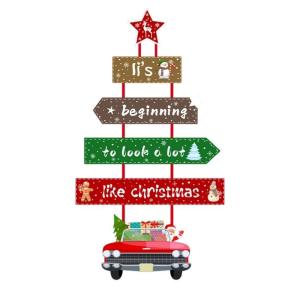 Giáng sinh Santa miếng thông báo treo cửa đầy màu sắc Giấy Thủ Công nhà cửa hàng tiệc tùng lễ hội trang trí tiệc giáng sinh cửa Vòng Hoa