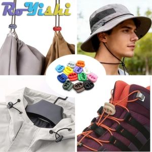 TANTUANG 10Pcs Adjustable Cord Lock Two Hole Spring Mechanism Bean Toggle Clip High Quality Clip Plastic Stopper For Sportswear/Shoes/Elastic Band