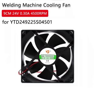 YUNAFIN 0.30A 9ซม. 24V 4500รอบต่อนาที พัดลมระบายความร้อนเครื่องเชื่อม ปริมาณอากาศสูง การระบายอากาศที่ดี พัดลมเครื่องเชื่อม ทนทานต่อการใช้งาน ท่อระบายไอเสีย พัดลมเซิร์ฟเวอร์ สำหรับ YTD249225S04501