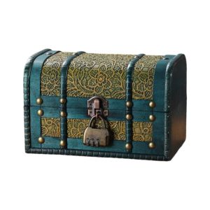 SUN ME Antique Wooden Storage Box Wooden Antique Finish Jewelry Keepsakes Box Durable Carved Design Organizers Case Bedroom