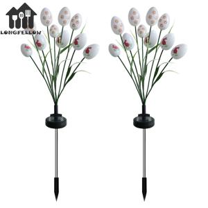 2 Pack Solar Easter Egg Light Waterproof Solar Stake Light Solar Easter Light for Outside Porch Lawn Yard Easter Decor