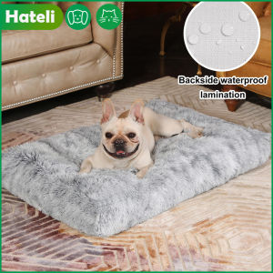 HATELI Giường chuồng cho chó mèo giường đệm lót chuồng bằng lông giả êm ái chống lo âu thảm lót chuồng mềm mại ấm áp đáy chống trượt vỏ bọc có thể tháo rời và giặt được