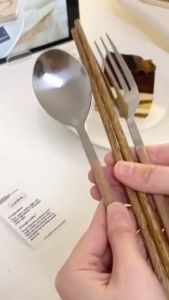 HB Portable 3 in 1 Chopsticks Spoon and Fork travel Creative Metal Cutlery Set Stainless Steel