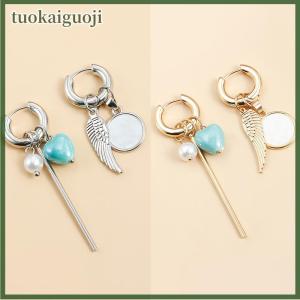 tuokaiguoji Đồ Trang Sức Tinh Tế Trái Tim Không Thường Xuyên Bông Tai 2025 Xu Hướng Mới Tính Khí Nhựa Màu Xanh Thả Bông Tai Cho Cô Gái Phụ Nữ Quà Tặng