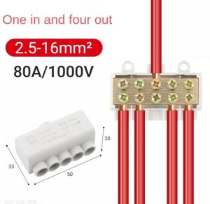 Terminal Block ZK-516 / EX-516 High Power Splitter 1000V/80A Joint Type 1 in 4 out Konektor Kabel ZK 516 / EX 516 Quick Junction Box Wire Connector Cable