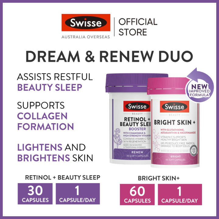 Swisse Beauty Magic Supplement Dream & Renew Duo (Retinol + Beauty ...