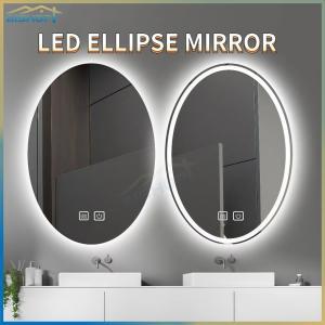 [SG Seller]Wall mounted Touch-sensitive three-color dimmable mirror round makeup mirror Bathroom led mirror