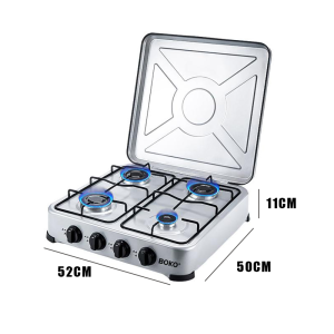 4 Burners Gas Stove with Storage Stand Heavy Duty Cooking Range Portable Outdoor Stove for Camping Picnic Home RV Cooking