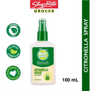 Bite Block Naturals Mosquito Insect Repellent Citronella Spray with Eucalyptus (DEET-Free Non-Greasy) BiteBlock - 100 mL