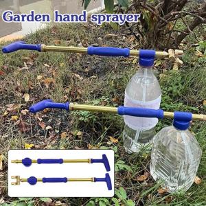 Single/Double Heads Bottle Interface Spray Gun Garden Gun Adjustable Nozzle With Pressure Brass Mist Trolley Sprayer Water Tools